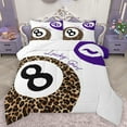 thumbnail image 1 of Homewish Leopard Cheetah Print Bedding Comforter Set,Billiards Ball Game Twin Comforter Sets,Purple Brown White Bedding Set Ultra Soft Home Decor Reversible,2-Piece, 1 of 8