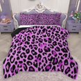 thumbnail image 1 of Homewish Leopard Print 3 Pieces Queen Comforter Set for Teens Boys Girls,Animal Print Ultra Soft Bedding Sets,Black Purple Bedding Comforter Set Breathable,Luxury Bedroom Decor,Reversible, 1 of 8
