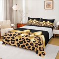thumbnail image 1 of Homewish Leopard Print 4pcs Bed Sheets For Teens Boys Girls,Kawaii Bow King Sheets,Black Brown Super Cozy Sheet Set,Super Cozy Room Decor, 1 of 7