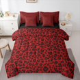 thumbnail image 1 of Homewish Leopard Print 7-Piece Twin Bedding Sets For Teens Boys Girls,Black Red Bedding Comforter Set,Abstract Geometric Breathable Sheet Sets,Breathable Home Decor,Reversible, 1 of 8