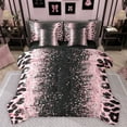 thumbnail image 1 of Homewish Leopard Print 7 Pieces Bedding Comforter Set For Children Teens Female Girls,Bling Glitter Full Bedding Set Lightweight,Dreamy Princess Fitted Sheet Flat Sheet,Super Cozy Room Decor, 1 of 8