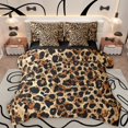 thumbnail image 1 of Homewish Leopard Print 7pcs Bedding Comforter Set For Adults Teens,Black Brown Queen Bedding Sets Super Cozy,Abstract Geometric Queen Sheet Sets,Breathable Home Decor,Reversible, 1 of 8
