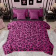 thumbnail image 1 of Homewish Leopard Print Bedding Comforter Set 7-Piece for Teens Boys Girls,Animal Print King Bedding Sets,Black Pink Ultra Soft Bed Sheets,Luxury Bedroom Decor,Reversible, 1 of 8