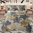 thumbnail image 1 of Homewish Leopard Print Bedding Comforter Set 7 Pieces for Teens Boys Girls,Stars Print Full Bedding Set Lightweight,Bling Glitter Fitted Sheet Flat Sheet,Breathable Home Decor,Reversible, 1 of 9