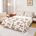 thumbnail image 1 of Homewish Leopard Print Bowknot Full Size Sheets for Teens, Kawaii Stars Print Bed Sheets, Modern Fashion Bow Sheet Sets, Lightweight Room Decor, 4pcs, 1 of 7