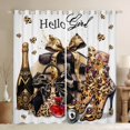 thumbnail image 1 of Homewish Leopard Print High Heel Black Out Curtains, Female Modern Fashion Curtains Pack of 2 (42x63 Each), Chic Bowknot Bag Bedroom Curtains, Curtains Blackout Home Decor, 1 of 6