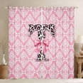 thumbnail image 1 of Homewish Leopard Print Letter Blackout Curtains Set of 2 (52x84 Each), Ribbon Monogrammed T Window Curtains, Hippie Mandala Damask Curtains and Drapes, Black Out Curtains Decor, 1 of 6
