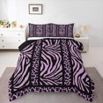 thumbnail image 1 of Homewish Leopard Zebra Print 3-Piece Full Size Comforter Sets for Teesn Female Men,Geometric Stripes Bedding Comforter Set,Black Pink Lightweight Bedding Sets,Ultra Soft Home Decor,Reversible, 1 of 8