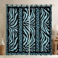 thumbnail image 1 of Homewish Leopard Zebra Print Curtains Pack of 2 (42x84 Each) for Teesn Female Men,Geometric Stripes Curtains Blackout,Black Teal Bedroom Curtains,Ultra Soft Home Decor, 1 of 6