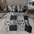 thumbnail image 1 of Homewish Leopard Zebra Print Twin Bedding Sets 7-Piece for Boys Girls,Geometric Plaid Grid Bedding Comforter Set Microfiber,Abstract Animal Stripes Breathable Sheet Sets,Breathable Home Decor, 1 of 8