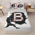 thumbnail image 1 of Homewish Letter B Baseball Player Print Zipper Twin Comforter Sets with Fitted Sheet and 2 Pillowcases,Sports Monogram Zipper Bedding Set For Kids Boys And Girls,Reversible,4-Piece, 1 of 7