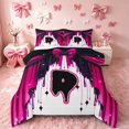 thumbnail image 1 of Homewish Letter D Queen Comforter Set, Princess Bow Tie Comforter Sets Queen for Girls, Black Reversible, 3pcs 1 Comforter and 2 Pillowcases, 1 of 6