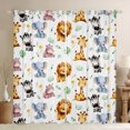 thumbnail image 1 of Homewish Lion Giraffe Elephant Zebra Black Out Curtains for Preppy Children Teens,Tree Leaves Curtains Pack of 2 (42x63 Each),Jungle Animal Bedroom Curtains,Lightweight Room Decor, 1 of 6
