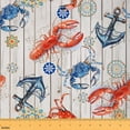 thumbnail image 1 of Homewish Lobster Crab Fabric by the Yard 2 Yard,Ship Anchor Room Decor Fabric by the Yard,Ocan Theme Fabric for Sewing For Boys Kids,Super Cozy Room Decor, 1 of 6