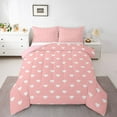 thumbnail image 1 of Homewish Love Heart Print 3-Piece Full Size Comforter Sets for Teens Female Girls,Dreamy Princess Bedding Comforter Set,Pink White Lightweight Bedding Sets,Ultra Soft Home Decor,Reversible, 1 of 8