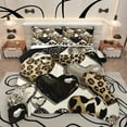 thumbnail image 1 of Homewish Love Heart Print Bedding Comforter Set 2pcs for Female Men Adults,Animal Leopard Cheetah Print Twin Comforter Sets Microfiber,Romantic Bling Glitter Breathable Bedding Set, 1 of 8