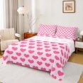 thumbnail image 1 of Homewish Love Heart Print Twin Sheet Sets 3pcs for Female Men Adults,Dreamy Princess Twin Fitted Sheet Microfiber,Romantic Valentine's Day Breathable Flat Sheet,Microfiber Bedroom Decor, 1 of 7