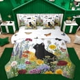 thumbnail image 1 of Homewish Lovely Black Kitten 7-Piece Bedding Comforter Set,Retro Rustic Flower King Bedding Sets,Country Butterfly Bed Sheets For Girls Boys,Luxury Bedroom Decor Reversible, 1 of 8