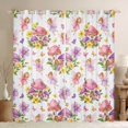 thumbnail image 1 of Homewish Lovely Botanical Mushrooms Kitchen Curtains,Cartoon Fairies Black Out Curtains Pack of 2 (42x63 Each),Pink Purple, 1 of 6