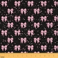 thumbnail image 1 of Homewish Lovely Bow Fabric by the Yard 3 Yard,Cute Bowtie Bowknot Sewing Fabric,Pink Black Room Decor Fabric by the Yard For Kids,Breathable Home Decor, 1 of 6