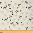 thumbnail image 1 of Homewish Lovely Bow Knot Fabric by the Yard 2 Yard,Cartoon Heart Print Room Decor Fabric by the Yard,Green Black Beige Fabric for Sewing For Teens,Luxury Bedroom Decor, 1 of 6