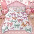 thumbnail image 1 of Homewish Lovely Bow Ribbon Queen Comforter Set,Cute Cartoon Bowknot Bedding Sets,Rainbow Bowtie Bedding Comforter Set For Girl Teens,Ultra Soft Home Decor Reversible,3pcs, 1 of 9