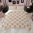 thumbnail image 1 of Homewish Lovely Bow Tie Queen Comforter Set,Kawaii Bowknot Bedding Sets,Dbrown Bow Bedding Comforter Set For Girl,Luxury Bedroom Decor Reversible,3 Pieces, 1 of 9