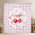 thumbnail image 1 of Homewish Lovely Bowtie Bowknot Black Out Curtains,Red Sweet Cherry Curtains Pack of 2 (42x63 Each),Modern Geometric Plaid Bedroom Curtains For Girl Teens,Luxury Bedroom Decor, 1 of 6