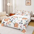 thumbnail image 1 of Homewish Lovely Capybara Bed Sheets,Country Floral Daisy King Sheets,Brown White Sheet Set For Boys Girl,Breathable Home Decor,4pcs, 1 of 7