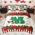 thumbnail image 1 of Homewish Lovely Cartoon Bow 7 Pieces Bedding Comforter Set,Cute Christmas Snowman Full Bedding Set,First Letter M Fitted Sheet Flat Sheet For Girls,Super Cozy Room Decor Reversible, 1 of 9