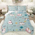 thumbnail image 1 of Homewish Lovely Cat Queen Comforter Set,Cute Cartoon Kitten Bedding Sets,Pet Lovers Bedding Comforter Set For Men Women,Luxury Bedroom Decor Reversible,3pcs, 1 of 8