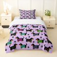 thumbnail image 1 of Homewish Lovely Dachshund Animal Twin Comforter Sets,Dog Paws Bedding Set,Purple,Reversible,2 Pieces,1 Comforter and 1 Pillowcase, 1 of 7