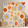 thumbnail image 1 of Homewish Lovely Daisy Blackout Curtains Set of 2 (52x84 Each),Cute Rainbow Blossom Window Curtains,Blue Orange Curtains and Drapes For Kids,Breathable Home Decor, 1 of 6