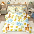 thumbnail image 1 of Homewish Lovely Elephant Giraffe 7-Piece Twin Bedding Sets,Rustic Frog Duck Bedding Comforter Set,White Yellow Blue Sheet Sets For Teens,Super Cozy Room Decor Reversible, 1 of 8