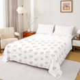 thumbnail image 1 of Homewish Lovely Floral Twin Sheet Sets,Kawaii Flower Daisy Twin Fitted Sheet,Pink White Flat Sheet For Kids,Ultra Soft Home Decor,3-Piece, 1 of 7