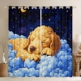 thumbnail image 1 of Homewish Lovely Golden Retriever Kitchen Curtains,Cartoon Dog Black Out Curtains Pack of 2 (42x63 Each),White Clouds Decor, 1 of 6