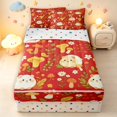 thumbnail image 1 of Homewish Lovely Guinea Pig Animals Zipper Twin Comforter Sets with Fitted Sheet and 2 Pillowcases,Kawaii Mushrooms Zipper Bedding Set,Red,Polkadot Reversible,4pcs, 1 of 8