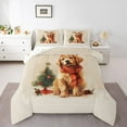 thumbnail image 1 of Homewish Lovely Puppy Dog Full Size Comforter Sets,Rustic Pine Cone Bedding Comforter Set,Chic Christmas Tree Bedding Sets For Girl Boys,Luxury Bedroom Decor Reversible,3-Piece, 1 of 8