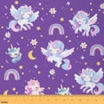 thumbnail image 1 of Homewish Lovely Unicorn Fabric by the Yard 1 Yard,Colorfil Rainbow Home Decor Fabric by the Yard,Cartoon Daisy Stars Print Sewing Fabric For Girls Kids,Luxury Bedroom Decor, 1 of 6
