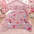 thumbnail image 1 of Homewish Lovely Xmas Snowman Queen Comforter Set,Colorful Christmas Gifts Bedding Sets,Pink Red Bedding Comforter Set For Girl Teens,Breathable Home Decor Reversible,3 Pieces, 1 of 8
