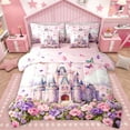 thumbnail image 1 of Homewish Luxury Princess Castle 7-Piece Twin Bedding Sets,Brauty Flower Floral Bedding Comforter Set,Fairy Tale Theme Sheet Sets For Girrl Kids,Breathable Home Decor Reversible, 1 of 8