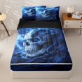 thumbnail image 1 of Homewish Magic Animal Dragon Zipper Full Size Comforter Sets with Fitted Sheet and 2 Pillowcases,Spooky Gothic Skull Zipper Bedding Set For Adult,Reversible,4-Piece, 1 of 7