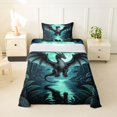 thumbnail image 1 of Homewish Magic Dragon Twin Sheets,Moon Print Bedding,Green,3pcs,1 Fitted Sheet and 1 Pillowcase, 1 of 6