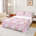 thumbnail image 1 of Homewish Magic Reindeer Print Full Size Sheets for Kids, Cute Christmas Tree Bed Sheets, Kawaii Pink Cartoon Sheet Sets, Lightweight Room Decor, 4 Pieces, 1 of 7