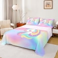 thumbnail image 1 of Homewish Magic Unicorn Animal Queen Sheet Sets, Dreamy Rainbow Print Flat and Fitted Sheet, Dreamy Fairy Tale Ultra Soft Bedroom Decor, 4pcs, 1 of 7