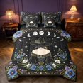 thumbnail image 1 of Homewish Magic Witch Twin Bedding, Chic Floral Flower Bedding Comforter Set, Moon Phase Star Decor, Black Reversible 7pcs, 1 of 7