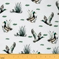 thumbnail image 1 of Homewish Mallard Duck Fabric by the Yard 1 Yard,White Green Home Decor Fabric by the Yard,Wild Animal Sewing Fabric For Boys,Breathable Home Decor, 1 of 6