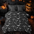 thumbnail image 1 of Homewish Mandala Bat Mopon Stars King Bedding for Kids, Happy Halloween King Bed in a Bag, Black Reversible, 7 Pieces, 1 of 7
