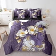 thumbnail image 1 of Homewish Marble Artwork Adult Twin Bedding Sets 7-Piece, Romantic Purple Abstract Bedding Comforter Set, Modern Fashion Art Reversible Sheet Sets, Breathable Home Decor, 1 of 7