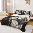 thumbnail image 1 of Homewish Marble Artwork Adult Twin Sheet Sets, Black White Abstract Twin Fitted Sheet, Modern Fashion Art Flat Sheet, Lightweight Room Decor, 3-Piece, 1 of 7